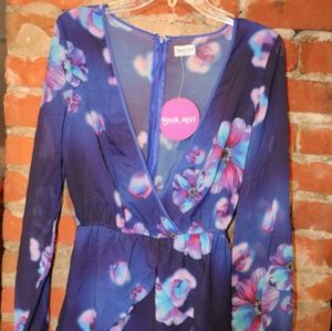 Navy Floral Jumpsuit